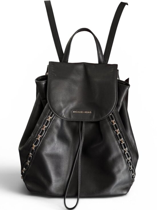 Michael Kors Sadie Black Leather Backpack Chain Detail main image 4